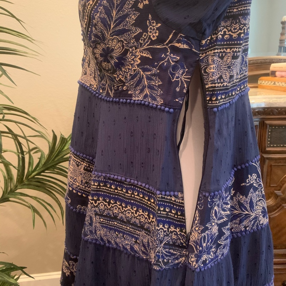 NWT $168 Free People My Love Mini Dress Blue L - Picture 12 of 16